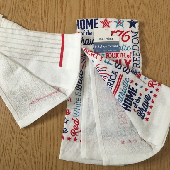 New Bundle Of 2 Patriotic Fourth of July Etc KitchenTowels 100% Cotton 14” x 24” - Picture 6 of 6
